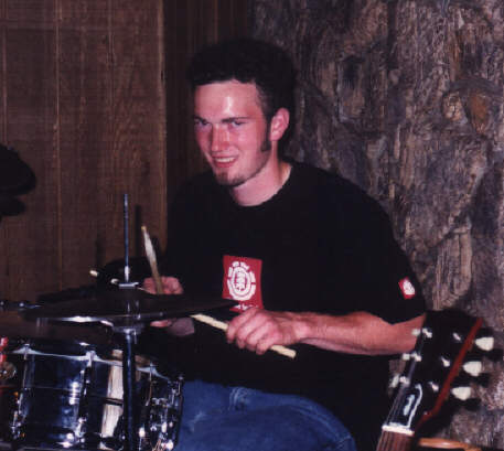 Tim on Drums and glaring